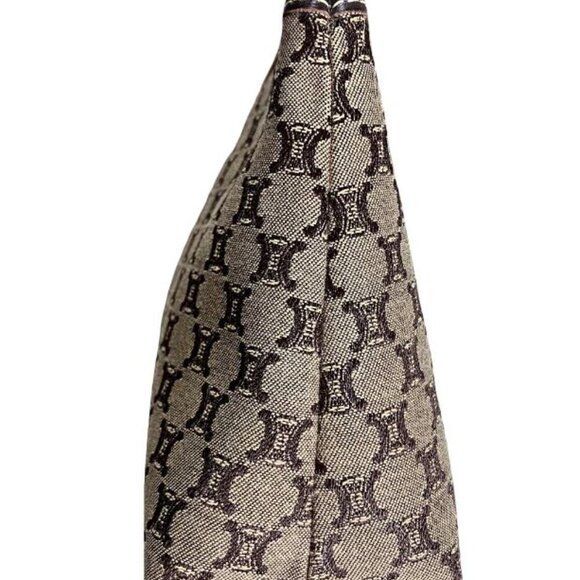 Celine Vintage Cosmetic Pouch Macadame or Triomphe Style Coated Canvas  EUC - Picture 3 of 12